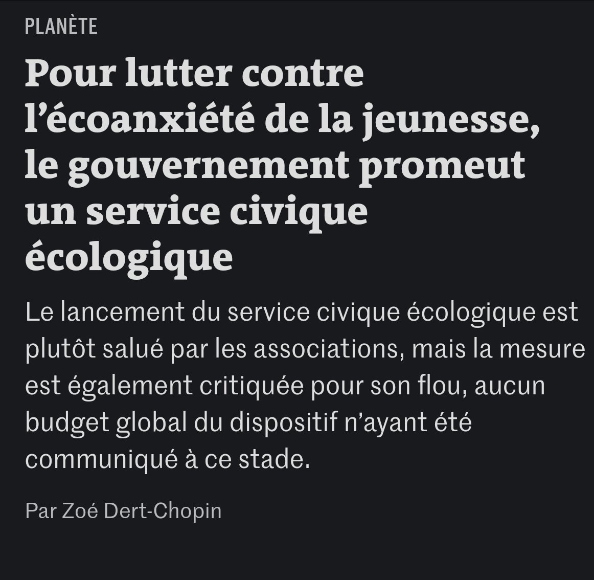 Ce n'est pas le changement climatique qui génère l'écoanxiété : c'est l'inaction climatique.