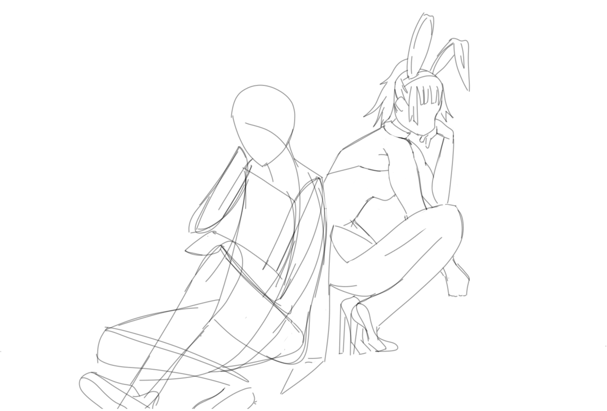 Allyart58's tweet photo. On the right I have bunny girl maki but I'm not sure who the person on the left should be. any suggestions?🤔

Probably should have thought this through😅

#drawing #digitalart #anime #jjkfanart #bunnygirl https://t.co/mkyUBix0ID