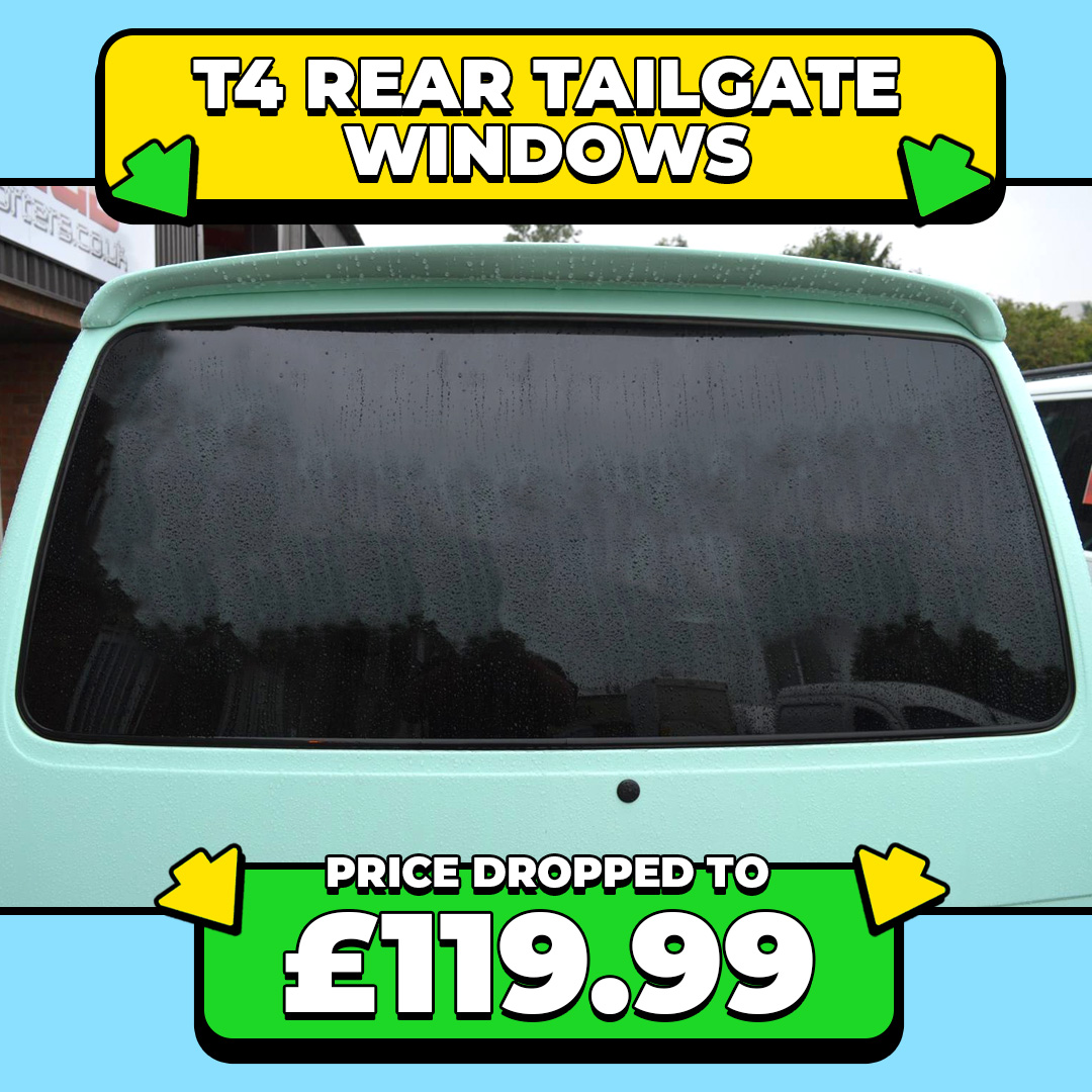 T4 owners, we have you covered! ✅💪🏻 We have DROPPED our T4 Window prices across the range, making our Conversion Glass the best value in the UK! 🇬🇧 Take a look at these new LOW PRICES & browse the full range online now! - veedubtransporters.co.uk/product-catego…