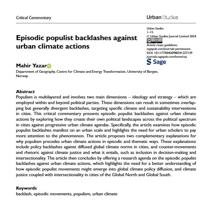 USJ_online's tweet image. New #CriticalCommentary by @MahirYzar proposes two complementary explanations for why #populism precedes #UrbanClimate actions in episodic and thematic ways 
ow.ly/ON9850Rcnym 
#OpenAccess