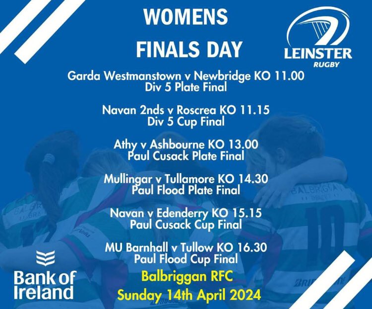 Leinster Rugby WDO (@jenniebagnall) on Twitter photo Looking forward to a fantastic day of women’s rugby today. Come up to <a href="/BalbrigganRFC/">Balbriggan RFC</a> and support these 10 teams in their finals 💙 #FromTheGroundUp <a href="/LeinsterBranch/">Leinster Domestic</a> Looking forward to a fantastic day of women’s rugby today. Come up to <a href="/BalbrigganRFC/">Balbriggan RFC</a> and support these 10 teams in their finals 💙 #FromTheGroundUp <a href="/LeinsterBranch/">Leinster Domestic</a>