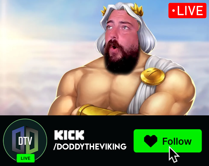 DoddytheViking's tweet photo. 🤑LIVE ON KICK RIGHT NOW!🤑

🎉32 Bonuses | 113x Avg Required | GIVEAWAYS🎉

Watch here -> https://t.co/VOI8Ucivwe

#gamdom #casinostreamer #kickstreamer #crypto #bigwin #maxwin #giveaway