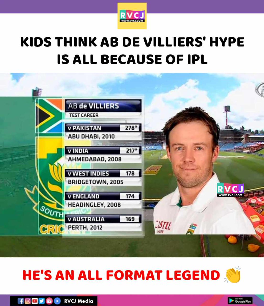 Look At The Top Scores of AB De Villiers. All Of Them Away. 😍🫡