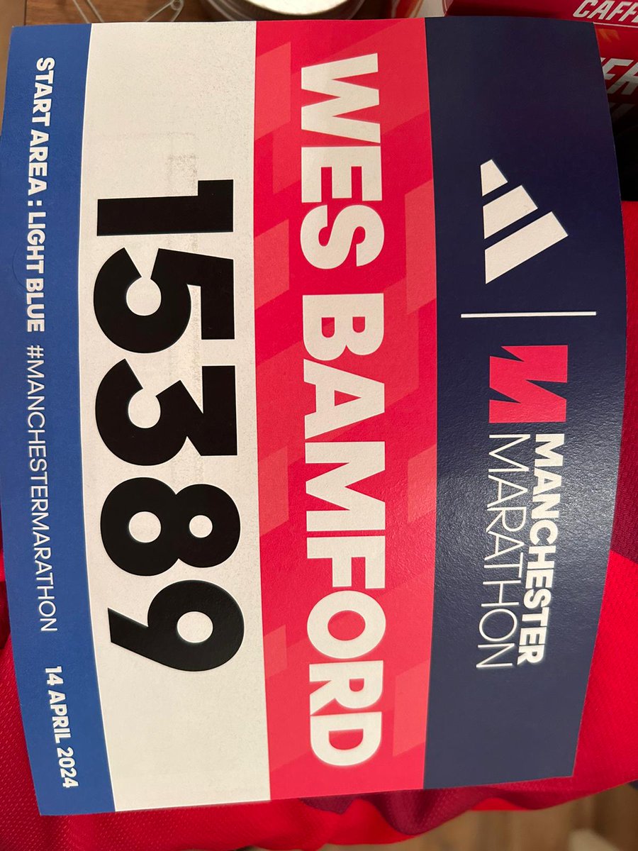 GlynnMay's tweet photo. Good luck Wes smash it pal #AdidasManchesterMarathon https://t.co/MF8RaIcCPZ