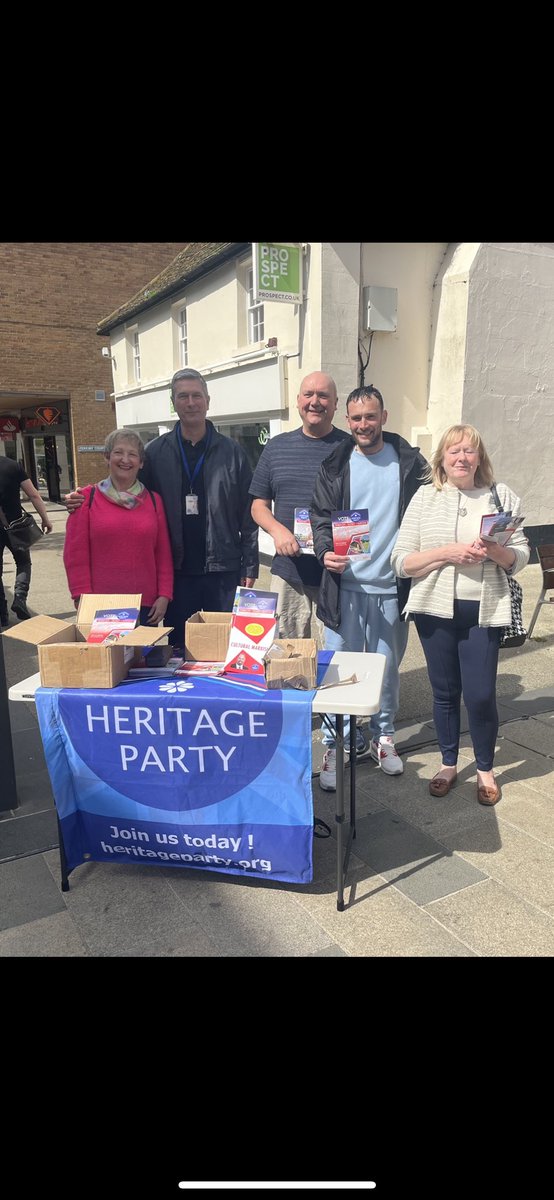 Was a great day in Bracknell with our stall set up, helping our candidate for the GE. So many positive engagements with the public & hundreds and hundreds of leaflets handed out Support and vote for the @heritagepartyuk Join us folks