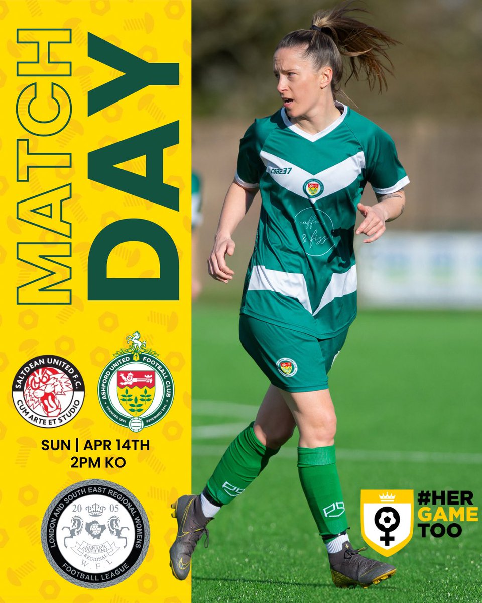 Match Day!
@AshfordLadiesFC 
@LSEWomensFl Prem Division
🗓️ - Sun | Apr 14th
⚽️ - @SaltdeanWomenFC 
🏟️ - Hill Park BN2 8HJ
🕑 - 2pm Kick Off
#AUFC #coynab #AUFCLadies #HerGameToo