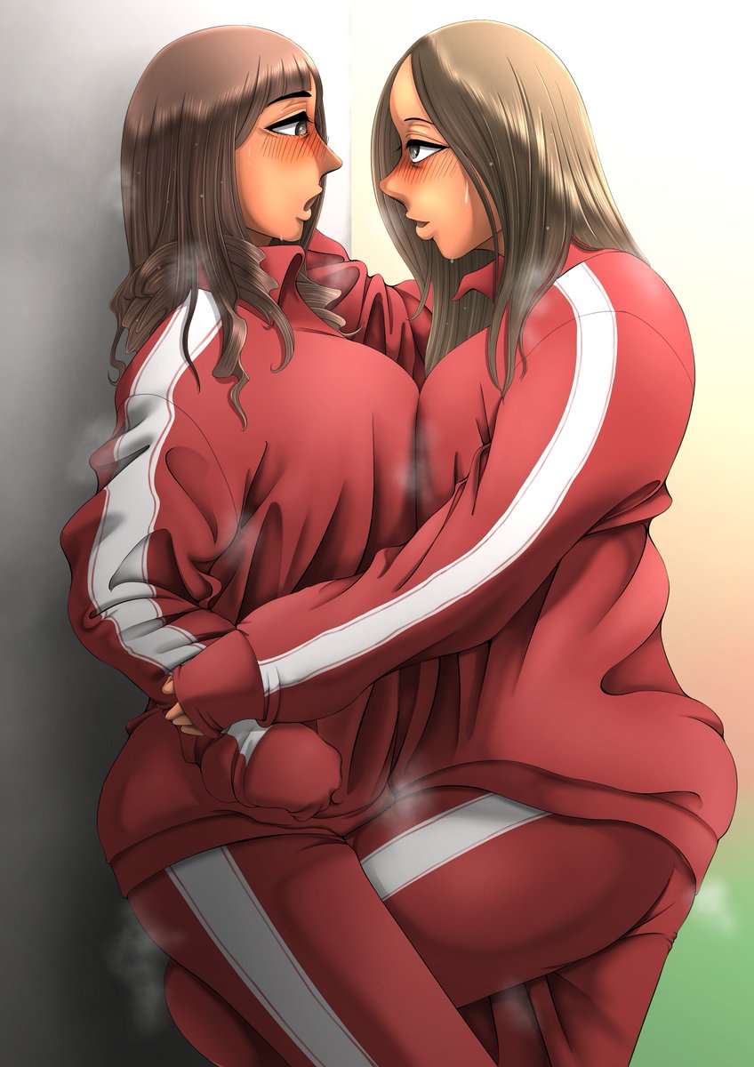 しばらくカラー絵描けてないのでウチの子メインキャラの前田×佐山の過去イチャイチャ絵再掲 