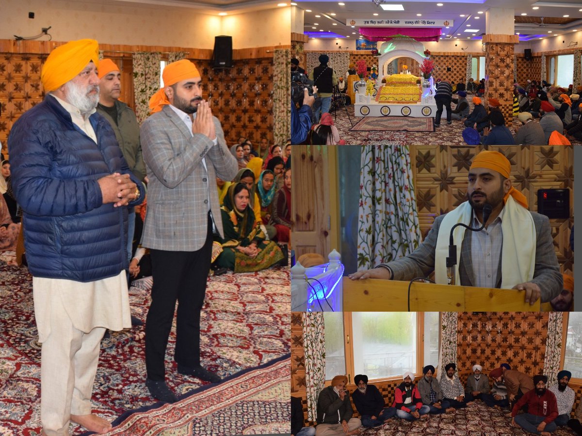 Deputy Commissioner Budgam, @akshaylabroo visits Gurudwara Guru Nanak Charan Asthan #Beerwah Greets members of Sikh community on #Baisakhi festival and participates in Sangat prayers @diprjk @DC_Budgam @ddnewsSrinagar