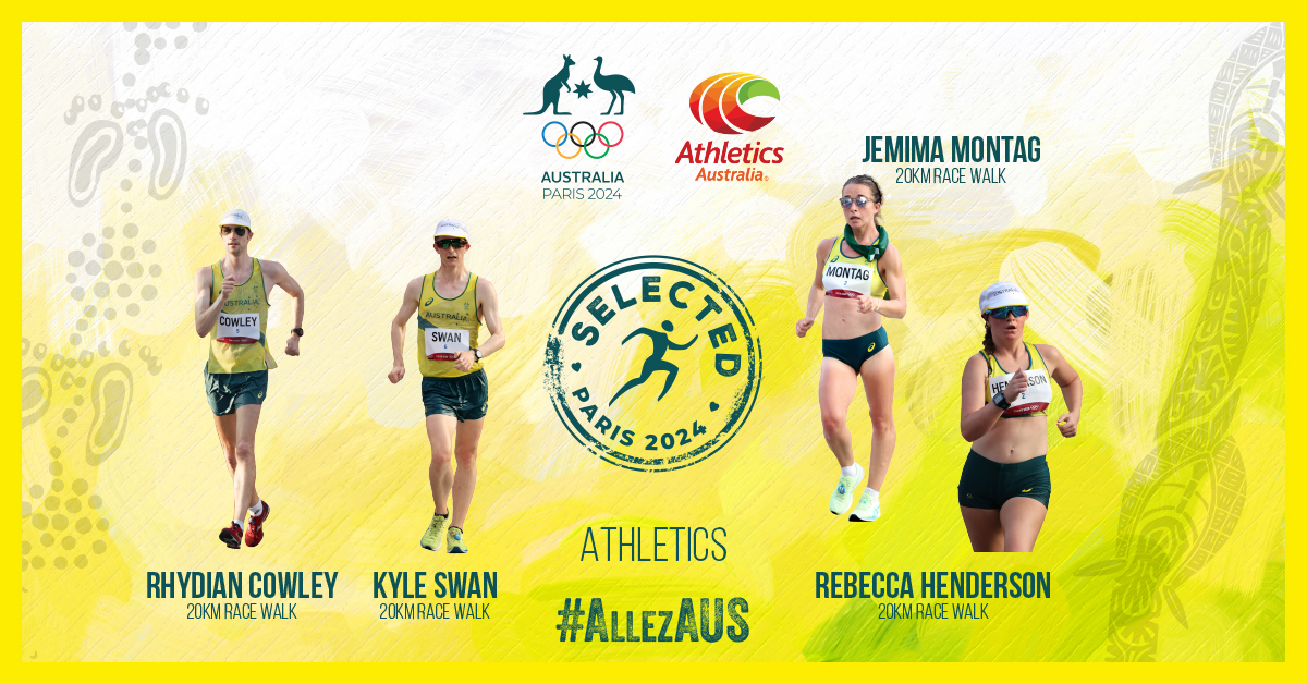 First track and field athletes locked in for #Paris2024 💚💛 14 athletes have been selected for the AUS Olympic Team, including Eleanor Patterson, Matt Denny, Peter Bol and Rhydian Cowley who are off to their third Olympics! 👉 teama.us/14TrackAndFiel… #AllezAUS | @AthsAust