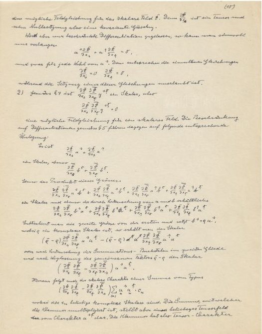 A. Einstein's unpublished handwritten draft of a scientific paper on Unified Field Theory. ca. 1940s.