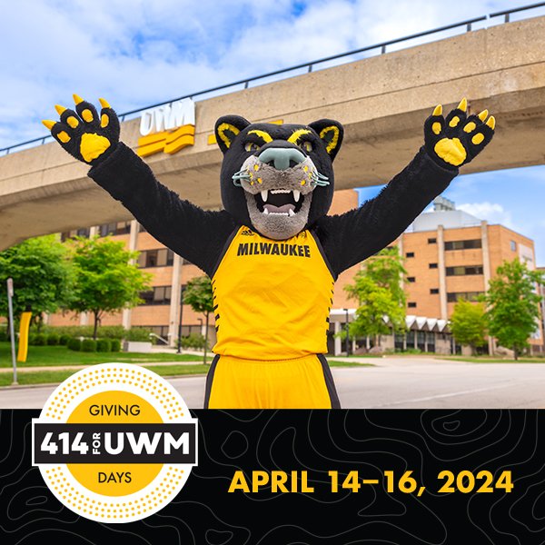 Join me in celebrating 'Giving 414 For UWM' Days with your donation to my alma mater, @UWM! My undergraduate education at UWM helped put both me and my wife on our career paths. Please consider joining us to help some of the programs that we benefited from with your tax…