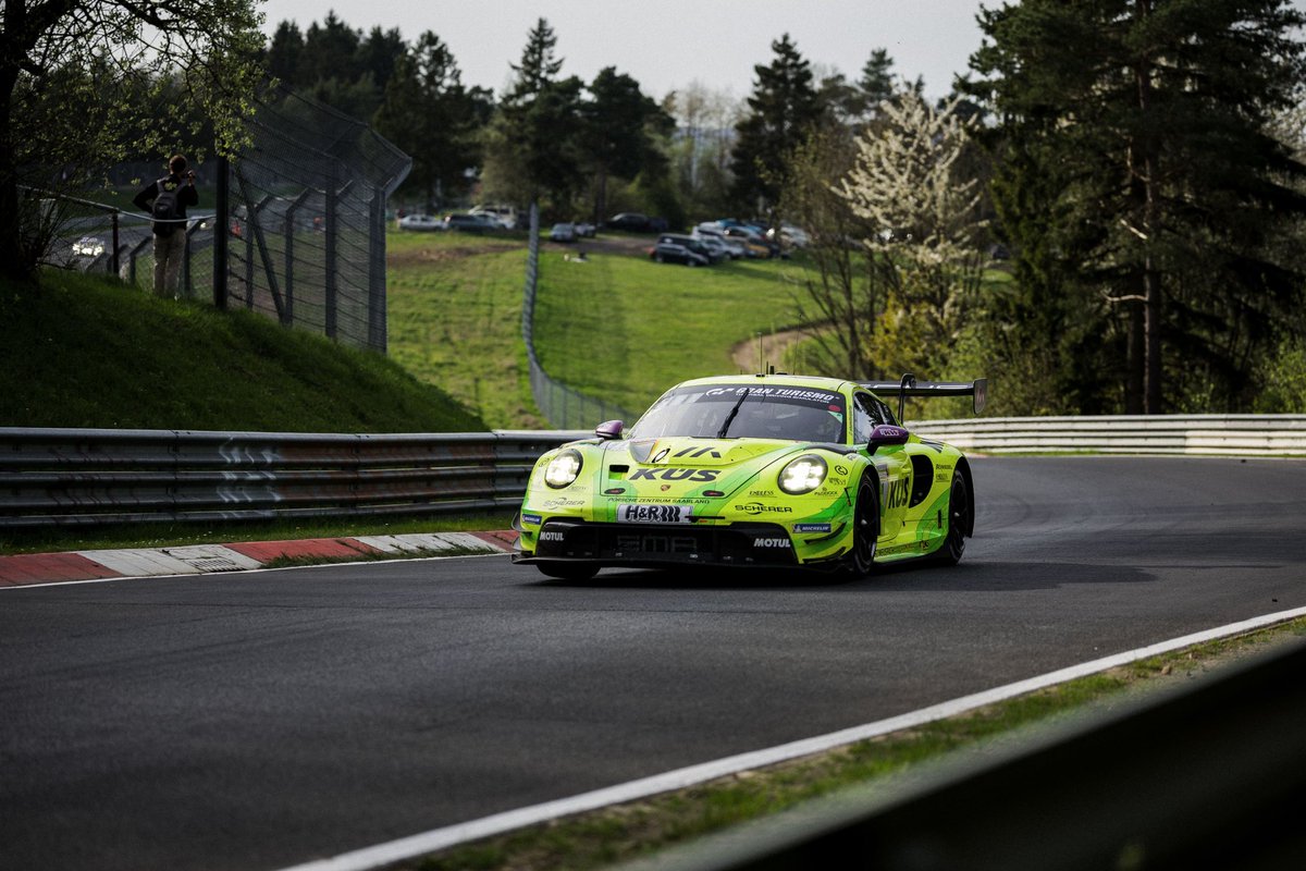 All set for today's race! Thomas Preining puts the #Grello in 7th position on the grid.

One hour and 45 minutes until we´re racing again in the #GreenHell. Tune in! 🚀

#MantheyEMA #Porsche #Nordschleife