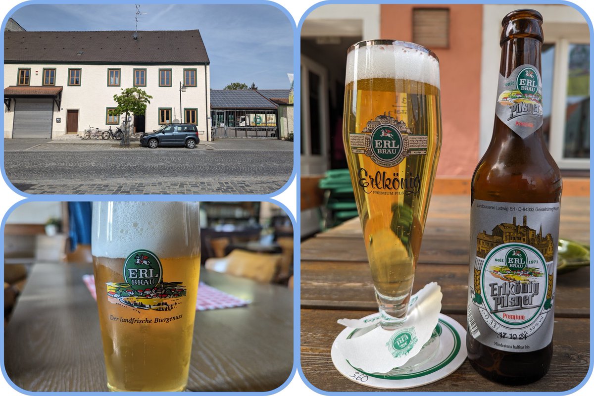 Today's first beer stop is Erl Bräu in Geiselhöring. I briefly nipped into the Bräustüberl attached to the brewery as it was open before 11am, sadly not the most welcoming place 🙁, I swiftly downed my bier & now at the Brauereigasthof & Biergarten 2mins walk away, much nicer 😊