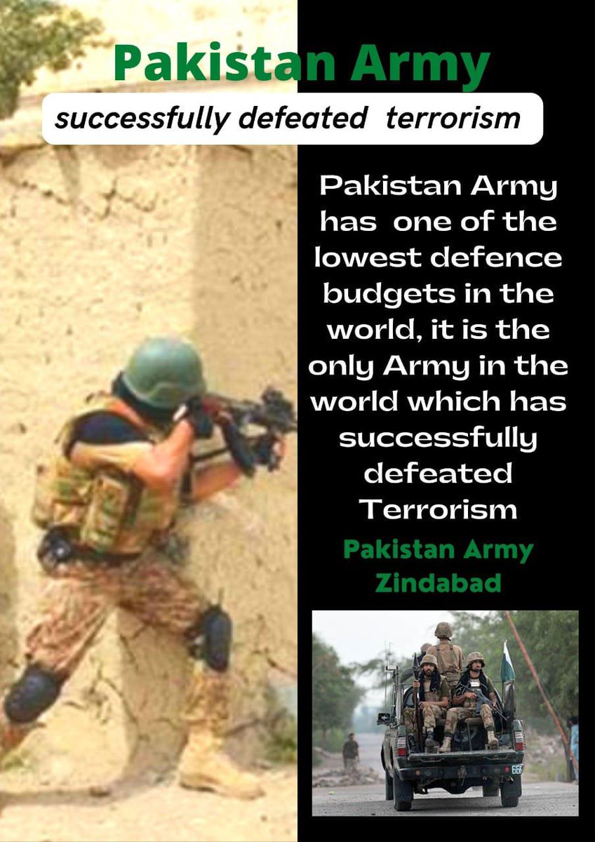 افواج پاکستان نے دہشتگردی کے خلاف جنگ میں بین الاقوامی سطح پر مثال قائم کی ہے۔ #محمدی_سپہ_سالار جنرل سید عاصم منیر کے الفاظ میں، 'یہ اللہ کی جنگ ہے، اور اللہ ہمارے ساتھ ہے۔' انشاءاللہ، ہم اس جنگ میں فتح یاب ہوں گے۔'