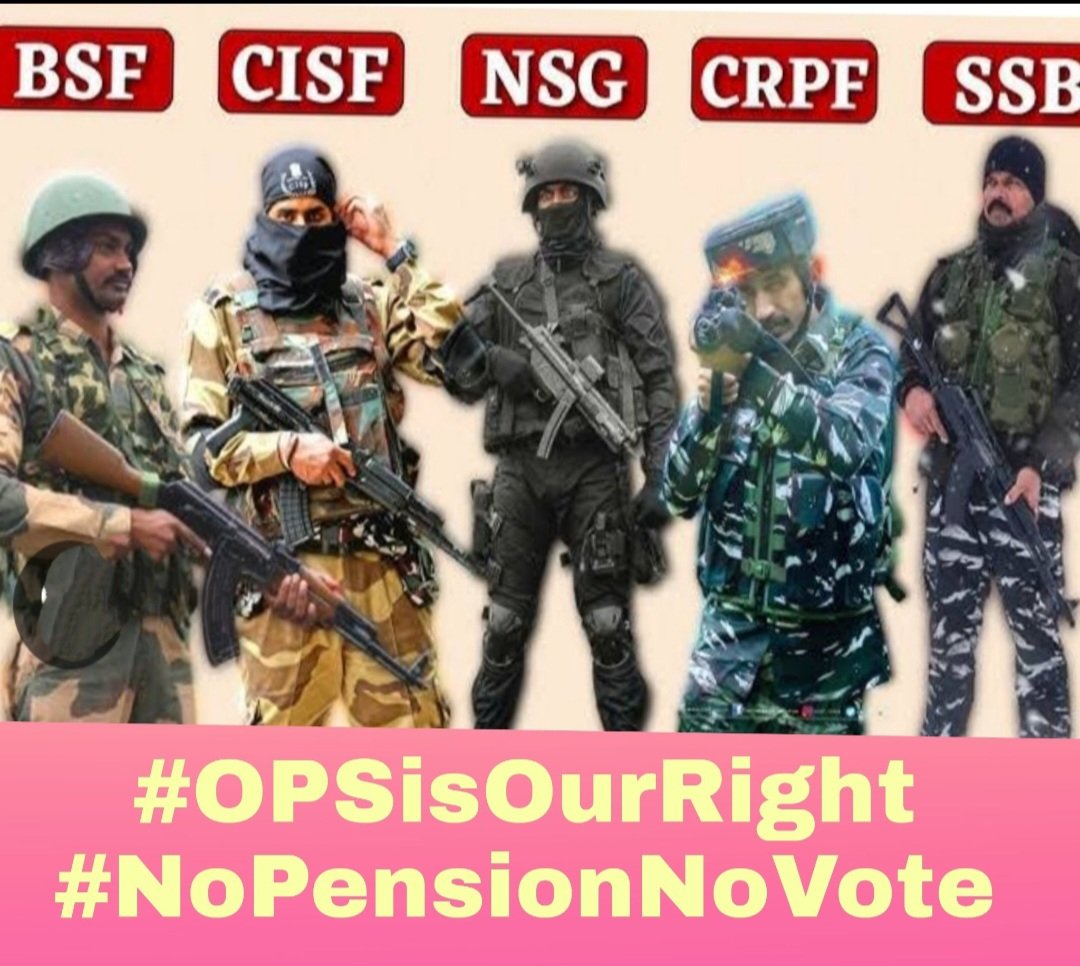 देश के लिए सर्वोच्च बलिदान देने वाले पैरामिलिट्री जवानों को पुरानी पेंशन न देना कौन सा राष्ट्रवाद है..
#OPSisOurRight #NoPensionNoVote 
<a href="/1984_itsme24889/">Ramendri #OPS प्रेमी</a> <a href="/Ajay_kvasshith/">Ajay kumar vasshith</a> <a href="/7077DR/">धोला राम मीना 🇮🇳</a> <a href="/AmitKumar150284/">Amit Kumar</a> <a href="/ashu880880/">Aashish Kashyap</a> <a href="/DahayatShyam/">Shyam Dahayat.(Dahiya) it cell REWA NMOSP MP</a> <a href="/vijaykbandhu/">Vijay Kumar Bandhu</a> <a href="/VSDhariwal/">Vijender Singh Dhariwal { PBSS }</a> <a href="/ImranSyedDanis1/">Imran Syed Danish</a> <a href="/narendramodi/">Narendra Modi</a>