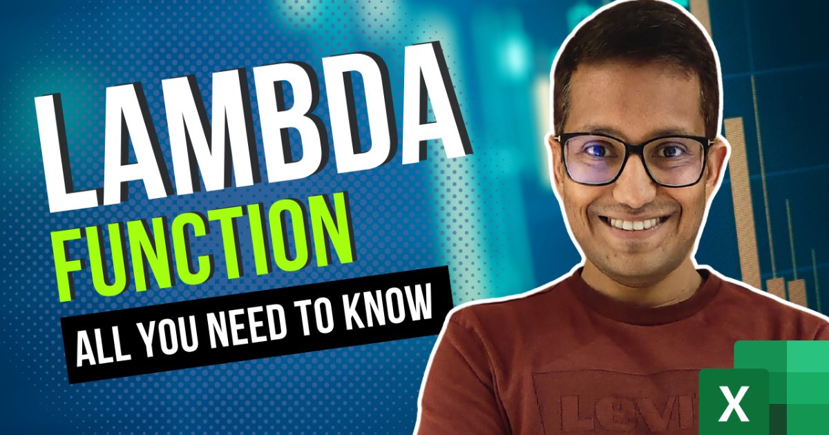 TrumpExcel's tweet image. How to use the LAMBDA function in Excel (with multiple examples) 🔥
Lambda function allows you to create your own functions and use them in Excel without using any programming such as VBA or JavaScript.
Learn this skill with the link in thread 🧵
#ExcelTips #LAMBDAfunction