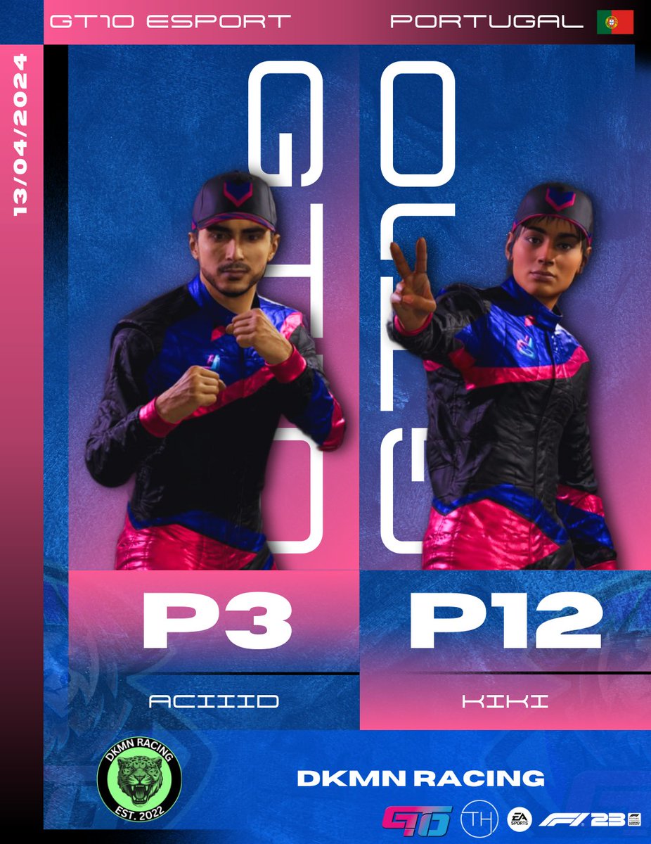 🚨 Hi F1 community ! Saturday 13th April evening, our drivers raced on Portugal circuit. This time, @AciiiD____ 🥉 and @GT10_KiKi represented us at @DkmnEsports . Here their results ! #F1 #Formula1 #Portugal