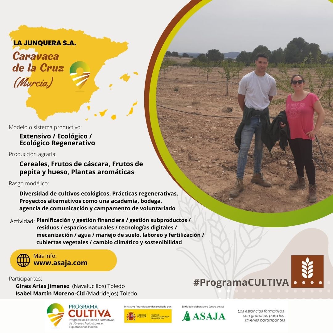 2 jóvenes de #Toledo conocen los sistemas productivos de la explotación #LaJunquera en 📍#CaravacaDeLaCruz (#Murcia) gracias al #ProgramaCULTIVA

+INFO:
👉ow.ly/fCZP50RfHMX #Asaja
👉 ow.ly/PZzs50RfHMY @mapagob

#ASAJAProgramaCULTIVA @ASAJAMURCIA @Asajatoledo