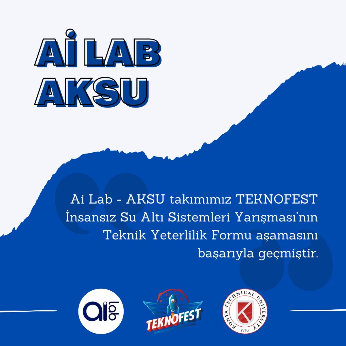AKSU takımımızı tebrik eder,diğer aşamalarda başarılar dileriz. 🤩🤩
⁦<a href="/teknofest/">TEKNOFEST</a>⁩ ⁦<a href="/KTUNEDU/">Konya Teknik Üniversitesi (KTÜN)</a>⁩