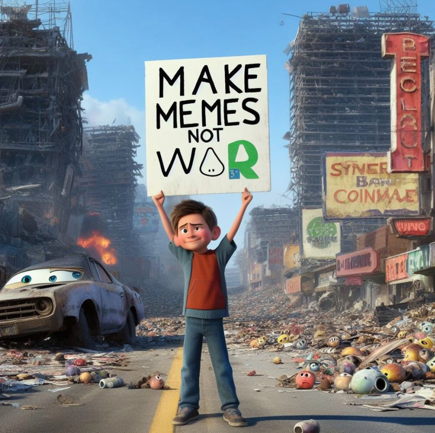 $peace - 100k - gave this a stab because would be blessed for this to run, its holding pretty well, it is a $sol meme so play it as is .... lets see 

MAKE MEMES NOT WAR  ‼️‼️‼️

dexscreener.com/solana/ruonddb…
<a href="/peacesolana1/">$PEACE ~ MAKE MEMES NOT WAR (CTO)!!</a>