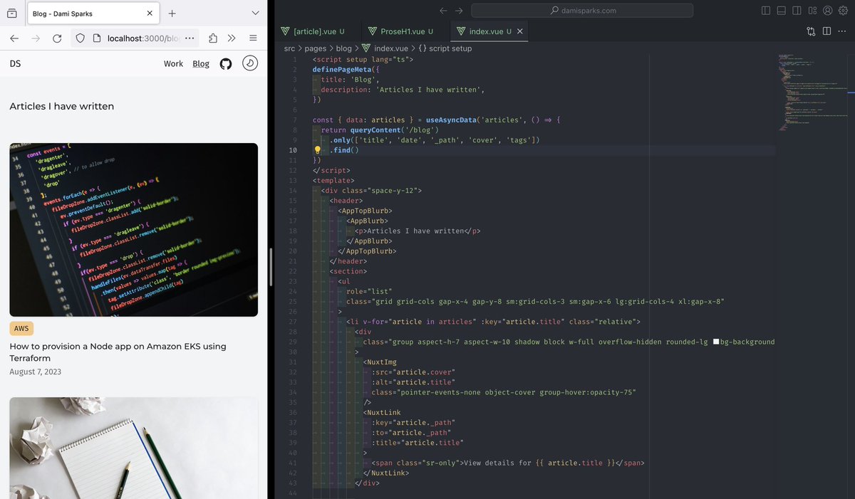 DamiSparks's tweet image. Do you code side by side? 🤔 
Me right👉🏾Firefox and VSCode 

#WebTech #javascript #vuejs #nuxt