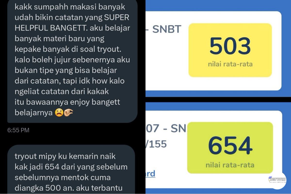 ptn! jujur sender terharu banget bisa bantu banyak orang buat ningkatin skor tryout. yang mau catatannya bisa cek reply (comment) postingan ini ya‼️