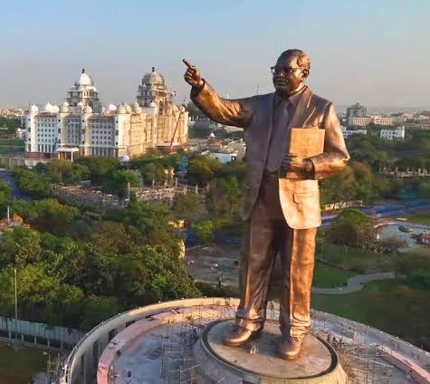 World's Second Tallest Br Ambedkar statue Built by #KCR Govt Was Left Undecorated in congress - ruled Telangana, lead by #revanthreddy on his Birthday Anniversary 
#BRAmbedkarJayanti
