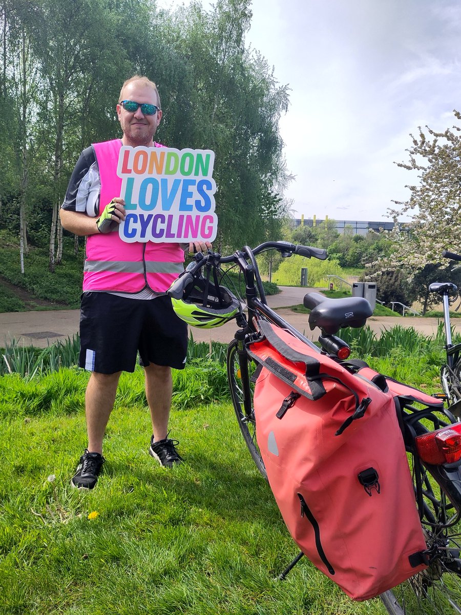 Doing Marshal duties for a casual cycle ride to the Olympic park with @London_Cycling Redbridge #LondonLovesCycling