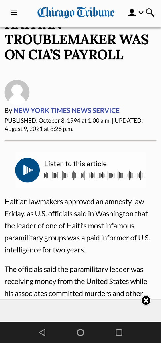 The Blan Malveyan are using Jimmy Chérizier (Babekyou) & Guy Philippe as Emmanuel Toto Constant was used in 1993. On the agenda: blanket amnisty for major criminals mobilized by the US over past 2 decades to terrorize Haitians. All the while pretending it was none of their doing.