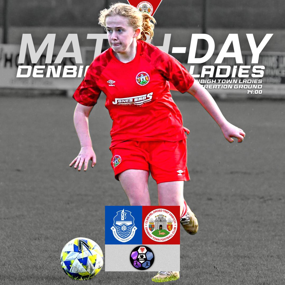 𝐌𝐀𝐓𝐂𝐇-𝐃𝐀𝐘! Our final game of the league campaign has arrived ❤️ 🆚 Berriew ⏰ 14:00 🏟 Recreation Ground 🏆 NWWFL East #DTFC
