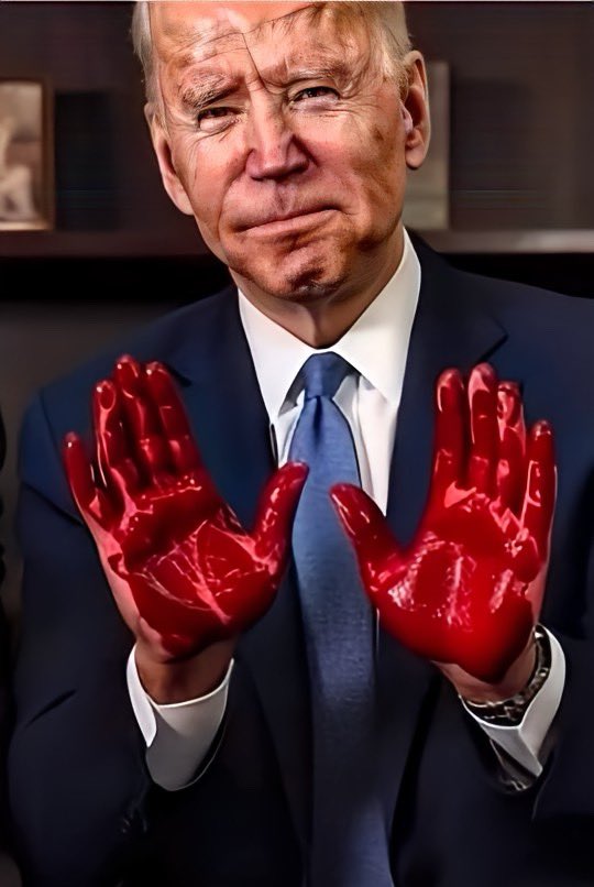 EVERY DAY THIS IDIOT SITS IN THE WHITE HOUSE… HIS HANDS GET A LITTLE BLOODIER 👊