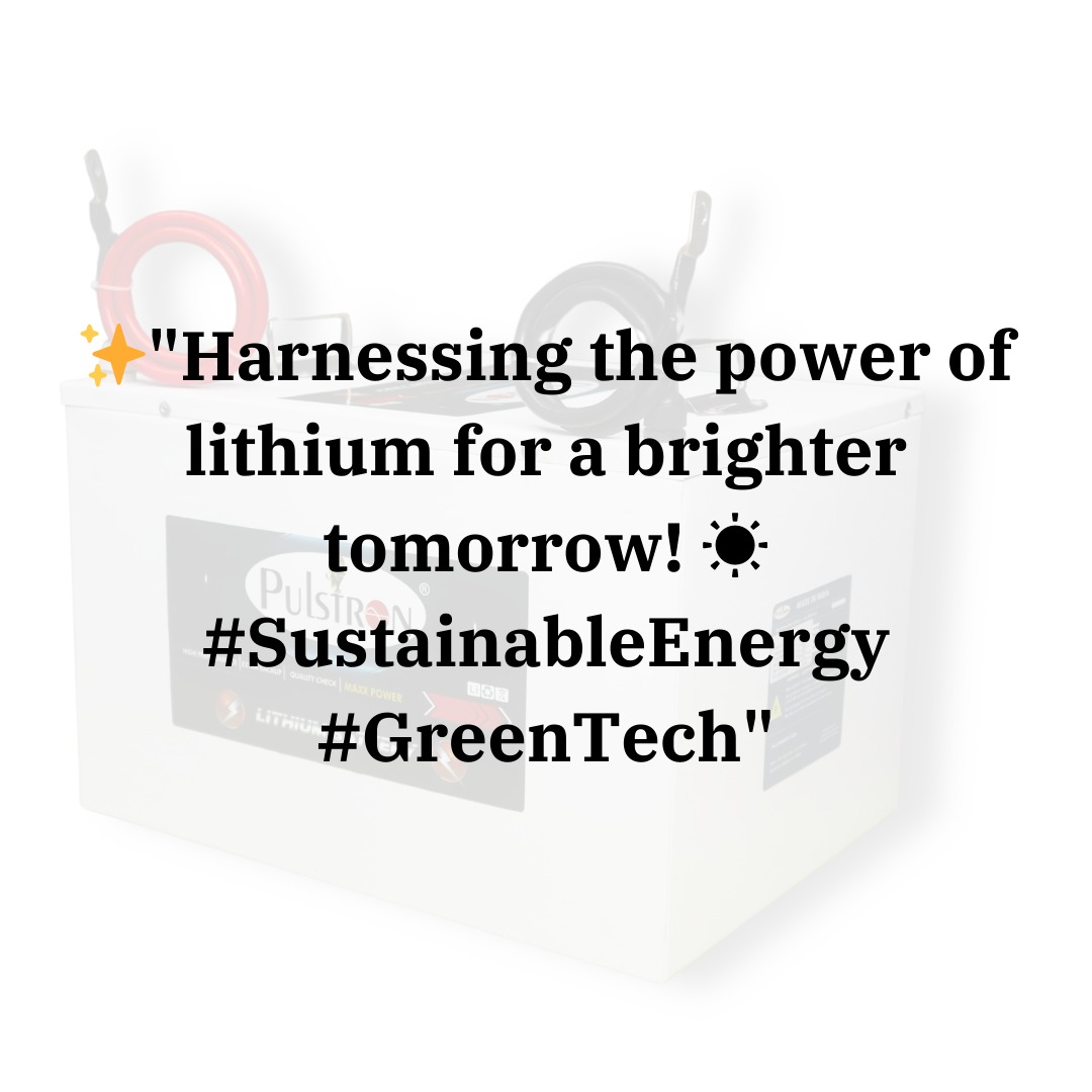 'Powering the Future: Unleashing the Potential of Lithium Batteries' 🔋⚡ 
.
.
#LithiumRevolution #EnergyStorage #SustainablePower #Innovation #GreenTech #RenewableEnergy #Electrification #CleanEnergy #BatteryTech #FutureTech #pulstron