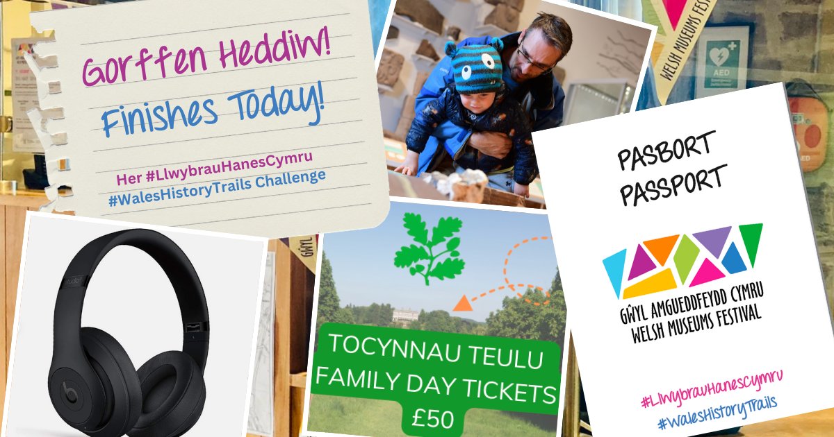 📢Diwrnod olaf ein Her Pasbort #LlwybrauHanesCymru - ewch amdani!📢 📢Last day of our #WalesHistoryTrails Passport Challenge - go for it!📢 Gwobrau / Prizes: 🎧£100+ & @nationaltrust🎟️£50 ✍️Rhestrwch eich 6 amgueddfa fan hyn / List your 6 museums here: bit.ly/4cdse3z