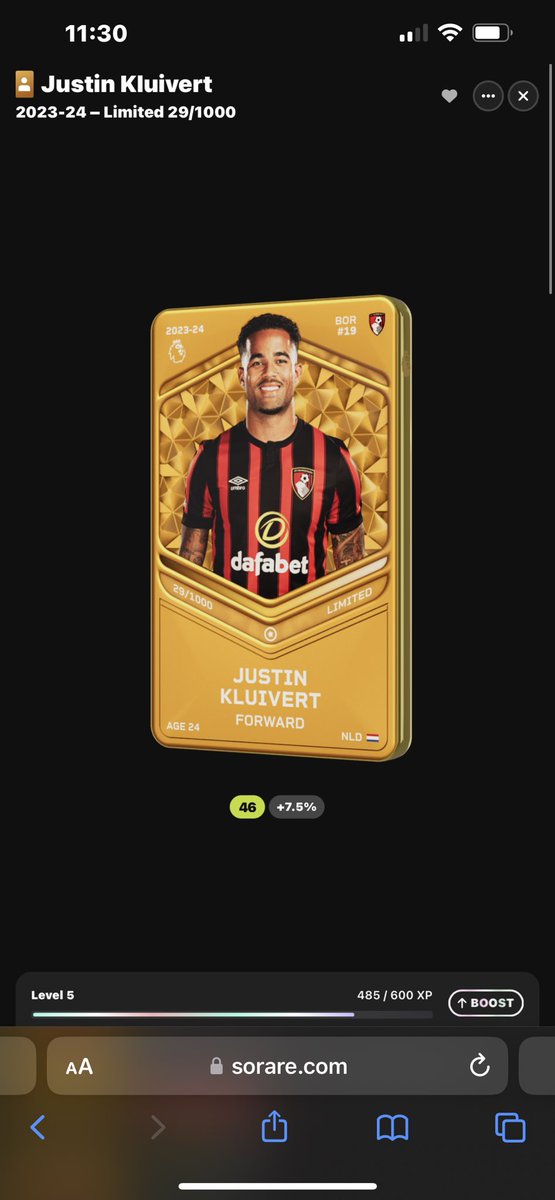 Now is time 4/7 giveaway, big player for bournemouth :)🚨🚨

Follow me and retweet and the then the winner will be announced tomorrow ‼️‼️✅

#sorare #kluivert