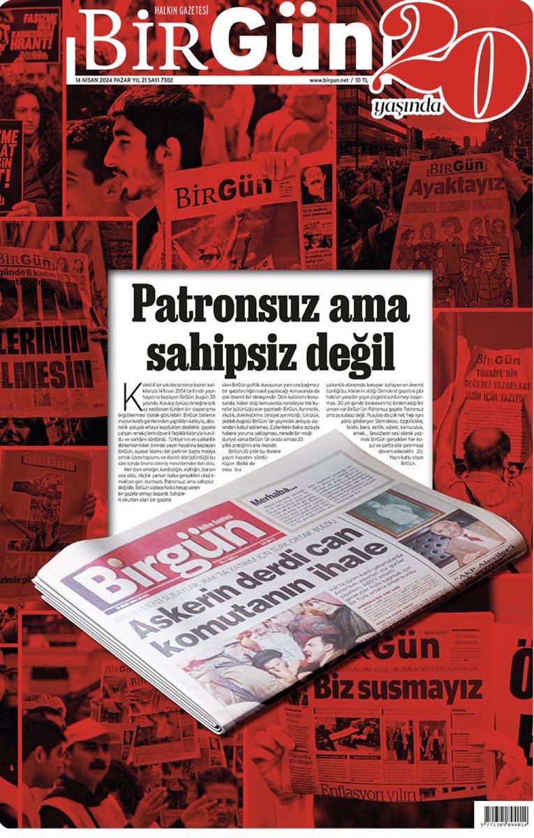 #BirGün20Yaşında
Özgür basın susmaz. 
Susmadı. 
Susmayacak.

Nice yaşlara @BirGun_Gazetesi 

'Patronsuz ama sahipsiz değil!'