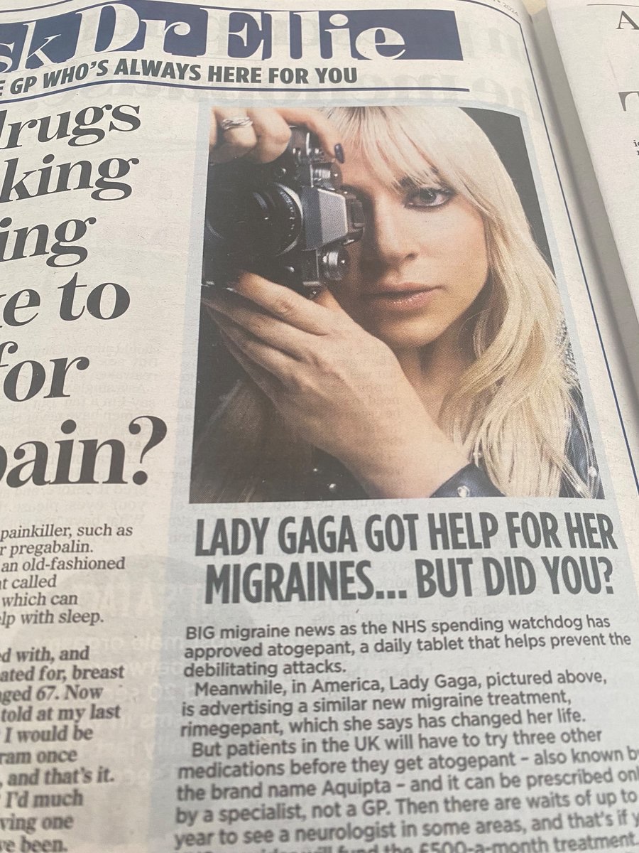 In my Mail on Sunday 📰 column this weekend 🤍Lady Gaga got help for her migraines- can you? 🤍Mammograms after breast cancer 🤍Foot pain 🤍And why I admire Louise Thompson revealing her stoma