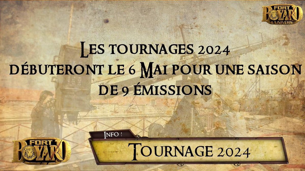 Début des tournages des 9 émissions de la saison 2024 de #FortBoyard à partir du 6 Mai pour une diffusion cet été sur @France2tv