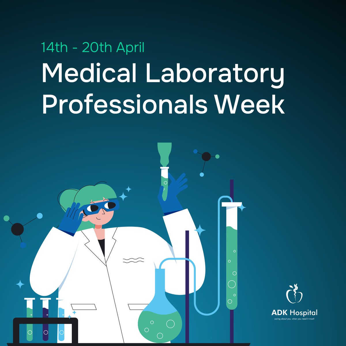 Happy Medical Laboratory Professionals Week to all the lab professionals who are essential for accurate diagnoses. #LabWeek #MLPW #ADKHospital #ADK37