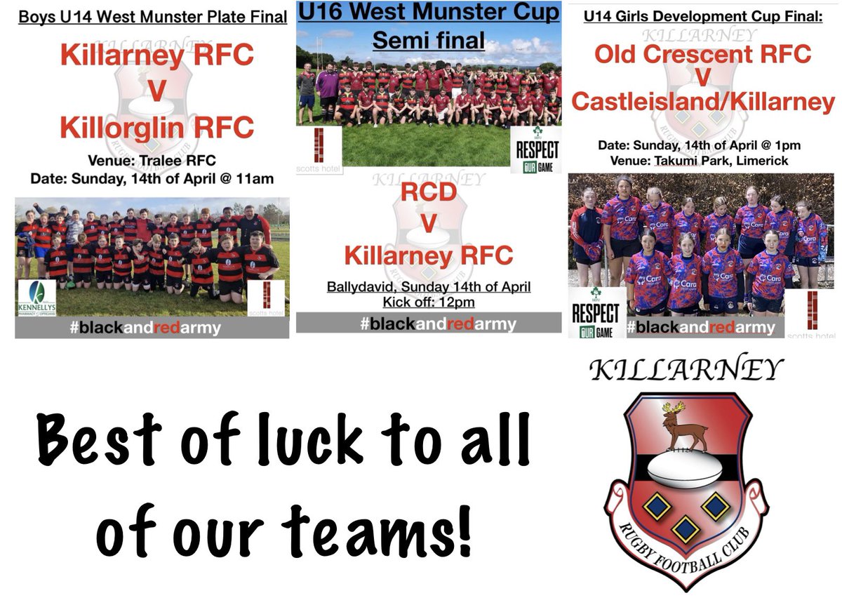 Best of luck to our U14 boys, U14 girls and U16 boys teams today