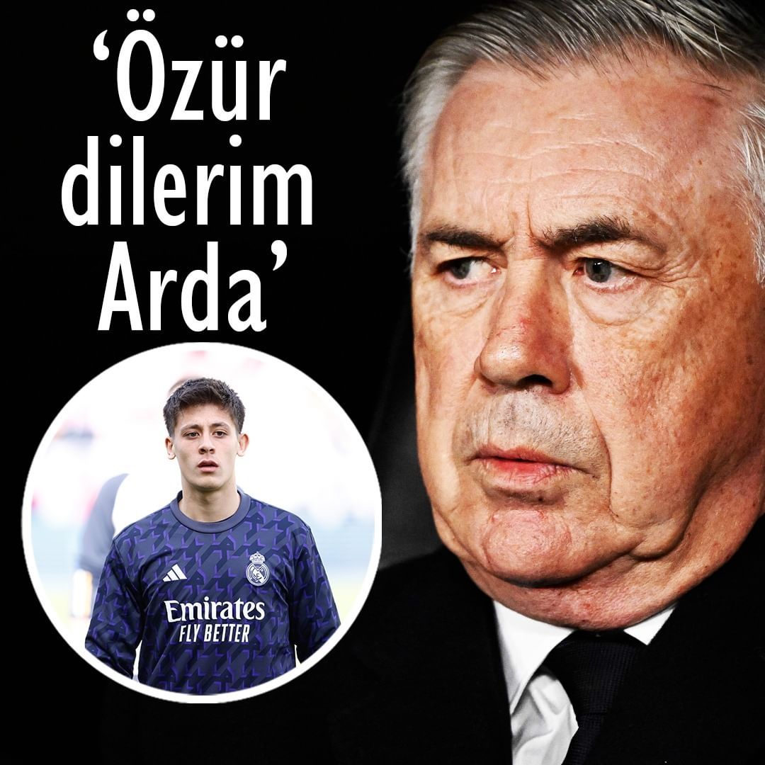 'ÖZÜR DİLERİM ARDA' Mallorca maçında Arda Güler'e yine süre vermeyen teknik direktör Ancelotti'nin genç yıldızdan soyunma odasında özür dilediği belirtildi.