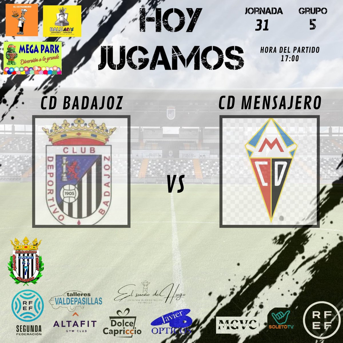 ByLozano7's tweet photo. #2REF/GrupoV
¡¡Hoy jugamos!!
Grupo5 Jornada 31
CD Badajoz 🆚 CD Mensajero
Colaboraciones:
@daniisoleto_& @vidigalmanolo
#hugosueñaenblancoynegro
#PeñaByNGCL7 https://t.co/MiwwWE0ouR
