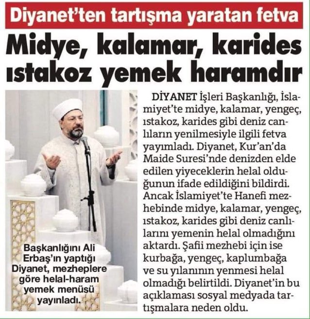 Diyanet'in bu fetvasını AKP milletvekili Şebnem Bursalı'ya elden ele uzatalım.