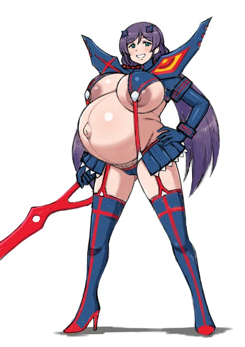 ひさびさのボテ腹コスプレの下描き 