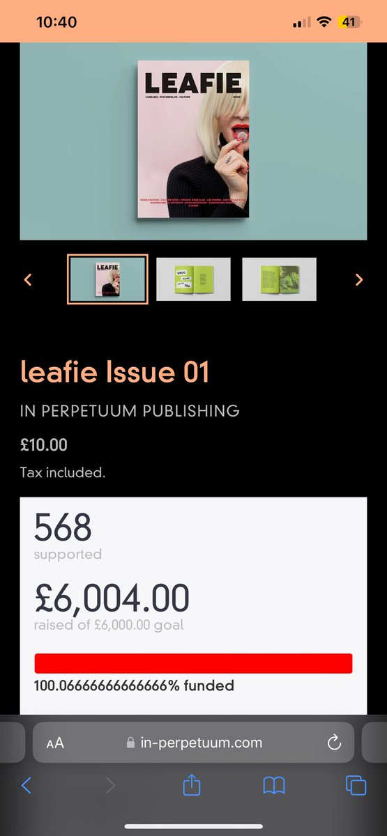 Thanks to everybody that has supported the launch of @teamleafie’s first print magazine, we’ve now hit our target. Everybody that has pre-ordered can expect to receive their copy soon 💚💚