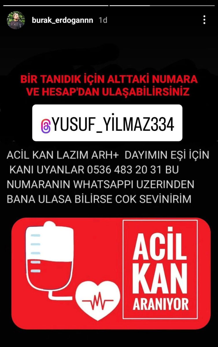 Arkadaşlar Çok acil kana ihtiyaç var Elden ele paylaşalım lütfen