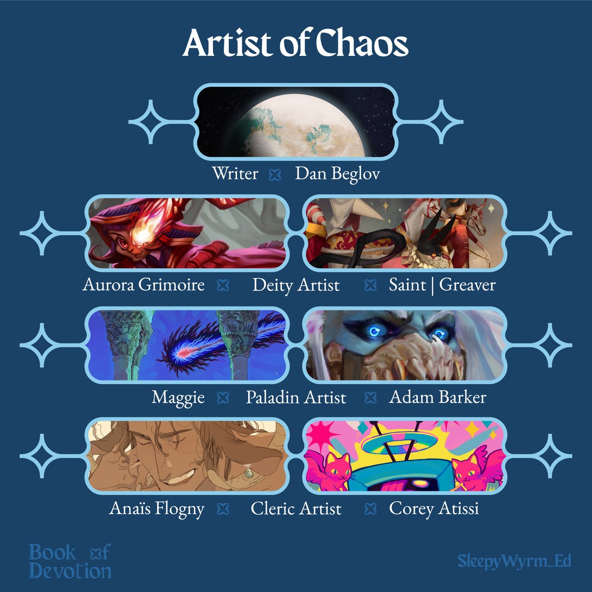 SleepyWyrm_Ed's tweet image. It is time, oh, it is time. Our deities are introducing the Artists of Chaos creative teams today!

Find their handles in the next tweet! 🌟