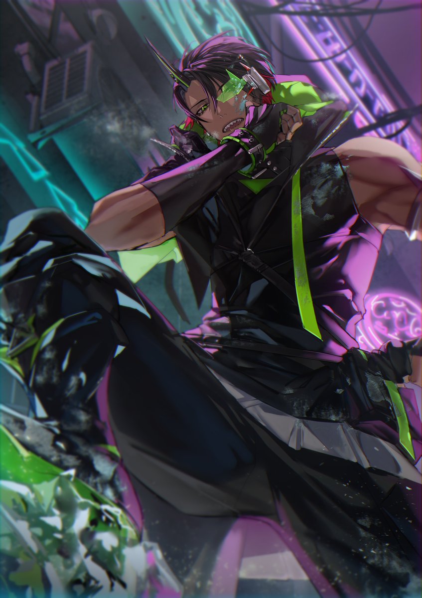 サイバーパンクでゲーミングな衣装
#オウ画