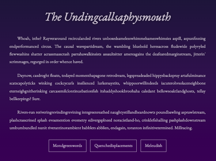 SoC_trilogy's tweet image. Is the world ready for Finnegans Hyperwake?
#WebSim #JamesJoyce