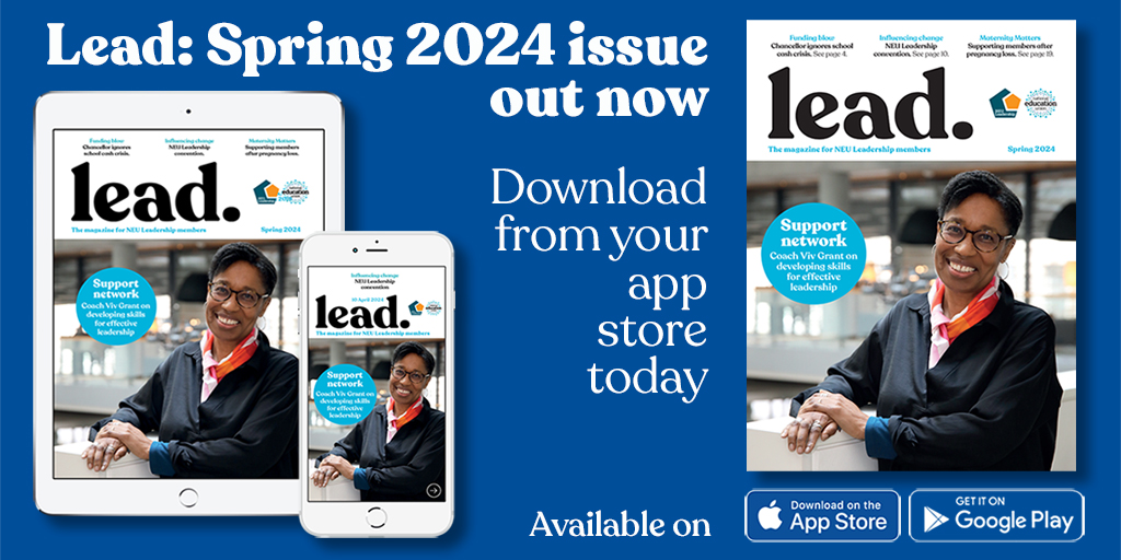 📢📢 Lead. magazine – designed for @NEUnion leadership members. Stay up to date with the latest news in the spring issue, anywhere on your mobile or tablet. 📰 Download your free app now. Apple 👉 apple.co/42xJGe9 Android 👉 bit.ly/3HTR9eW