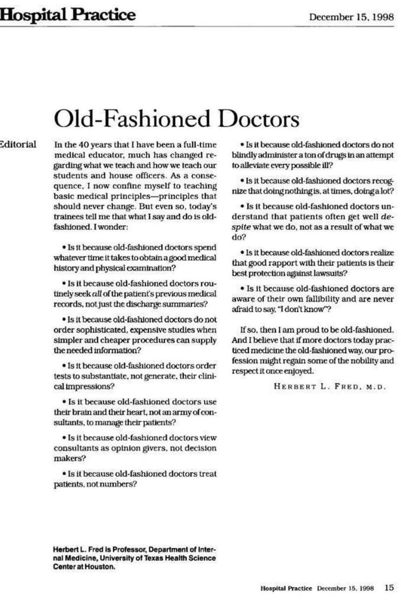 _Rheuma's tweet photo. I am old fashioned #doctor 
Nice read👇 https://t.co/rw5vQQ3URm
